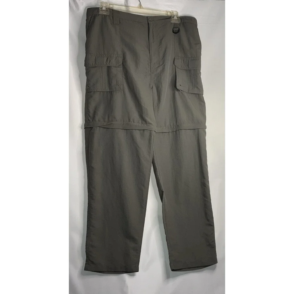 World Wide Sportsman Pants Mens XL/30 Grey Nylon Convertible Zip Off Fishing